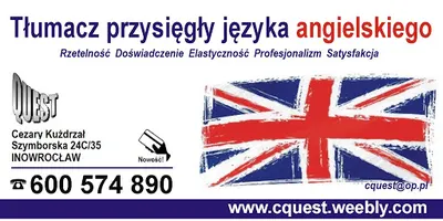 QUEST Cezary Kużdrzał Tłumacz przysięgły języka angielskiego